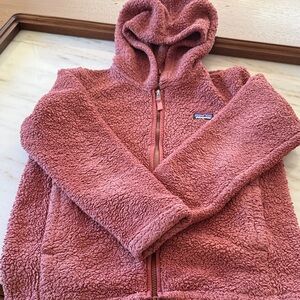 Patagonia Kids Rose-Pink Sherpa Zip Hoodie